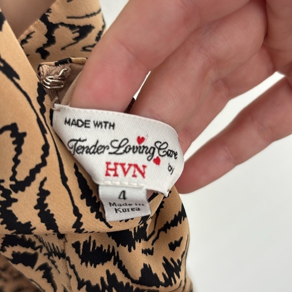 HVN Reece Halter 100% Silk Dress in Tiger Print - Picture 4 of 5